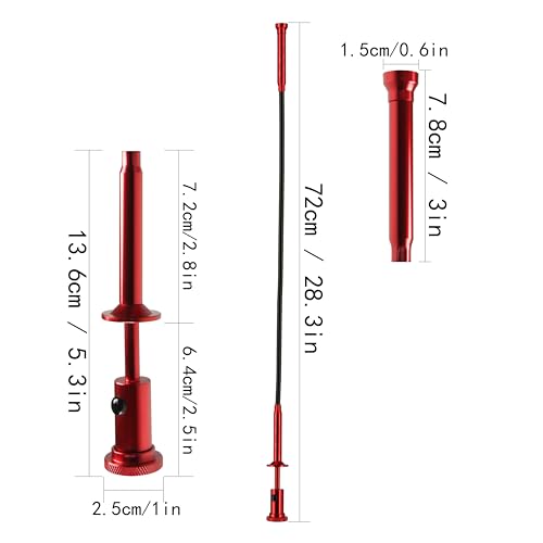 Flexible Claw Pickup Tool with Magnet Tool Flexible telescoping Claw led Light Grabber Extend?Long 28'' Four Claw 4-Claw for Small Parts Pickup Reacher Tool for Mechanics,Jewelry,Kids,etc. (Red)