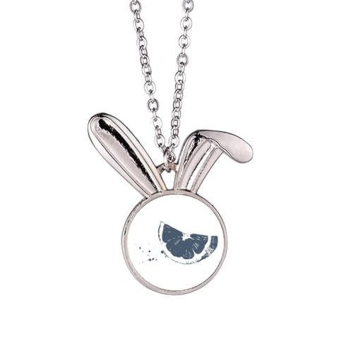 Collier lapin aquarelle et citron - Pendentif artistique de créateur