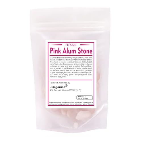 Image of Pink Fitkari Alum for Water Purification, Sores, Teeth Cracks, Skin Care, After Shave, Deodorant - 250 gram