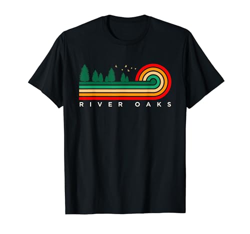 Evergreen Vintage Stripes River Oaks, Tennessee T-Shirt