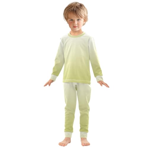 Gradient Apples Green Long Sleeve Pajamas Set Sleepwear Jammies 2pcs Set Pjs Gradient Apples Green