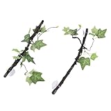 Pssopp Rama de Esquina de Reptil Flexible Decoración de Plantas de Terrario Duradera, Rama de Reptiles Naturales para Lagartijas y Arañas, 2 X de Esquina de Reptiles