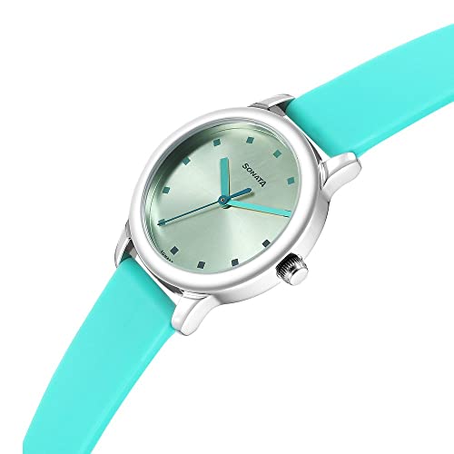 Image of Sonata Splash Green Dial Women Analog Watch with Plastic Strap-NS8178SP01