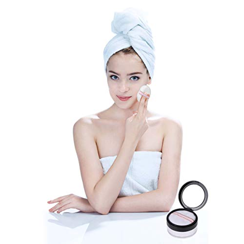 FRCOLOR Empty Loose Powder Container Reusable Plastic Makeup Powder Case Loose Powder Jar with Mirror,Sifter Lid and Powder Puff(Black) - Image 4
