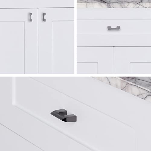 monti hardware | 10 Pack Gun Metal 1-1/4 Inch Hole Center | Solid Metal Cabinet Knobs Bathroom Home Decor Drawer Pulls | Stainless Metal Kitchen Cabinet Knobs | Etna Collection by monti hardware - Used condition - Image 2