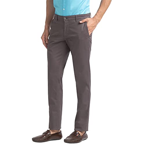 Image of Parx Men's Cotton Blend Print Pattern Low Rise Tapered Fit Flat Front Casual Trouser