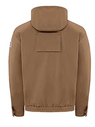 Image of Bulwark Flame Resistant 11.5 oz Cotton /Nylon Excel FR ComforTouch Brown Duck Hooded Jacket