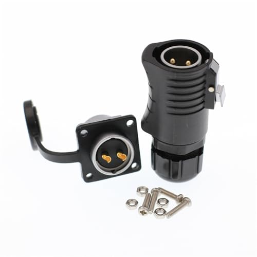HangTon LP20 2 Pin Male Cable Plug Female Panel Socket for RV Solar Furrion Solar Charge, Waterproof Power Connector Industrial Bulkhead