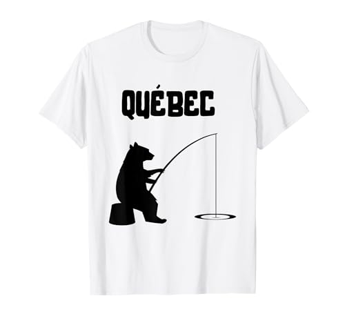 Quebec Shirt | QC Bear Fishing t-shirt T-Shirt