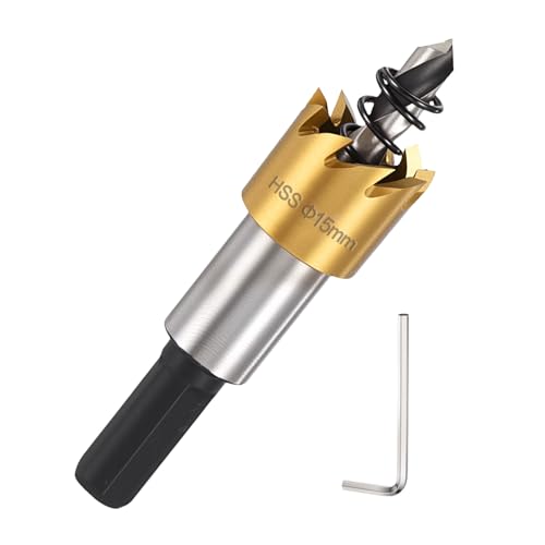 Scie-cloche en acier rapide M2 DTGN de 15 mm pour la découpe de précision du métal et du bois