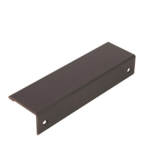 Image of Amerock | Cabinet Pull | Oil Rubbed Bronze | 5-1 /16 inch (128 mm) Center-to-Center | Edge Pull | 1 Pack | Drawer Pull | Drawer Handle | Cabinet Hardware