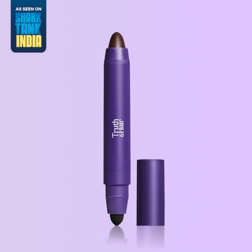 Image of TRUTH & HAIR I Tint With You Hair Mascara - Brown (3.8 g) | The DIY Grey Root Touch Up | Instant Colour Stick | 24HR Grey Coverage | No Ammonia | No Peroxide | Infused with Mineral Iron Oxide & Aloe Vera for Scalp Hydration | Cruelty-Free Crayon Formulation