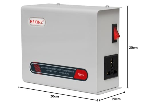 Image of Maxine 750 Watt 220v to 110v Step Down Voltage Converter for US Appliances Used in India Step Down Transformer for US Device (Mark II)