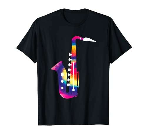 Saxofón Regalo para Saxofón Jugador Tie Dye Saxofón Camiseta