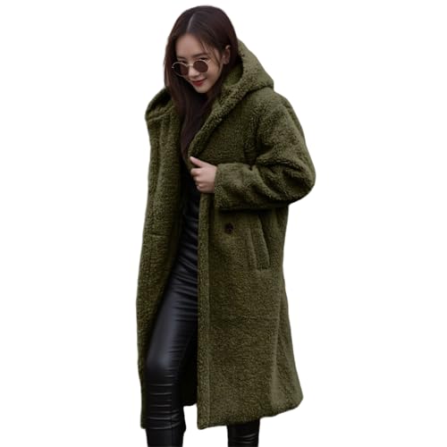 Amazon.com: Nkgra Womens Wool Blend Pea Coat Fuzzy Fleece Sherpa