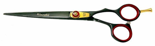 Kissaki Hair Scissors Kogai 7.0 inches Black Titanium Hair Cutting Shears Hairdressing Scissors