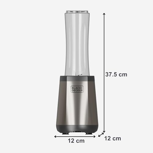 Black+Decker - Persoonlijke blender 500W | 600 ml | 2 draagbare bekers | 4 RVS messen (304) | IJscrusher | Vaatwasserbestendig | Antislipvoet | Vlekvrije afwerking - Afbeelding 8