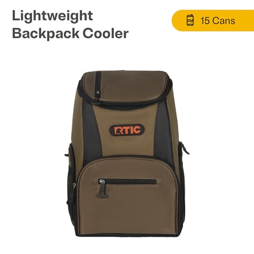 RTIC Lightweight 15-Can Backpack Cooler (Olive) — view 2