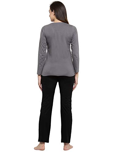 Image of Claura Women Cotton Solid Top & Pyjama Set