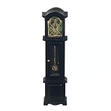 Town Square Miniatures Dolls House Black Grandfather Clock Miniature Wooden Hall Furniture 1:12 Scale