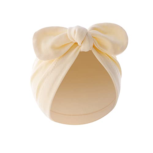 4PCS Newborn Baby Bow Knot Turban Hat Infant Toddler Hospital Hat Cotton Head Wrap Beanie Cap - Image 3