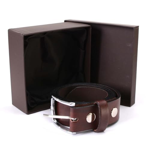 Milwaukee Leather MP7118 Men's Brown Premium Leather 1.5 Inch Wide Belt with Interchangeable Buckle2