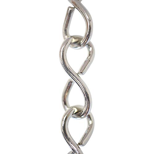 Image of RCH Hardware CH-20L-PN-3 Decorative Solid Brass Chain for Hanging Large Light Unwelded Wire (3 ft /1 Yard) (Polished Nickel)