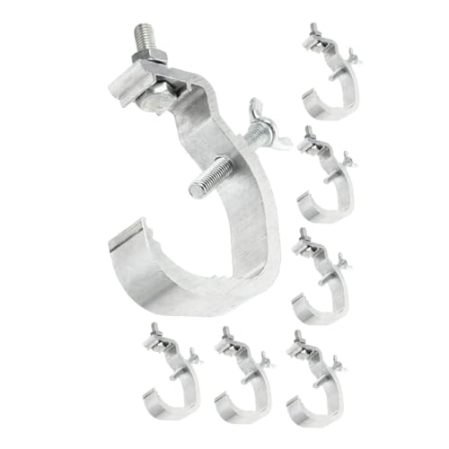 Pince de fixation pour projecteur de scène avec vis réglables argentées lot de 8