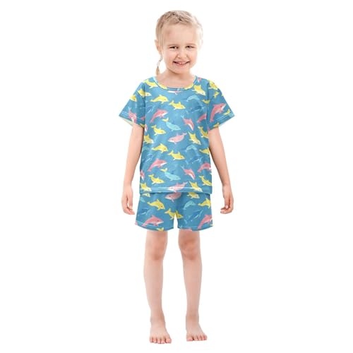 UMIRIKO Dolphins Animal Summer Short Sleeve Pajamas Sleepwear PJ Set B0403826