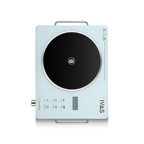 Image of IVAS 2200W Infra Induction Cooktop | Infrared + Induction Dual Heating | Touch Control, Digital Display | Fast Heating, Energy Efficient | BBQ, Fry, Soup, Hot Pot Modes
