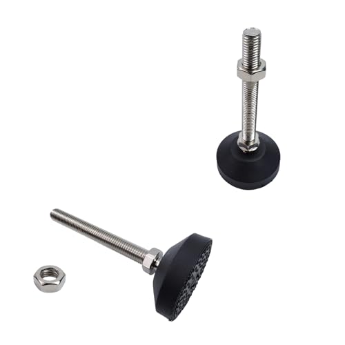 Image of M12 Leveling Feet 880 Lb Capacity, 4.84-Inch Height, 2.28-Inch Base, 4Pcs | 100mm Screw Length, Adjustable Swivel, Anti-Slip Bottom, For Tables, Shelves, Workbenches, Cabinets, Machines