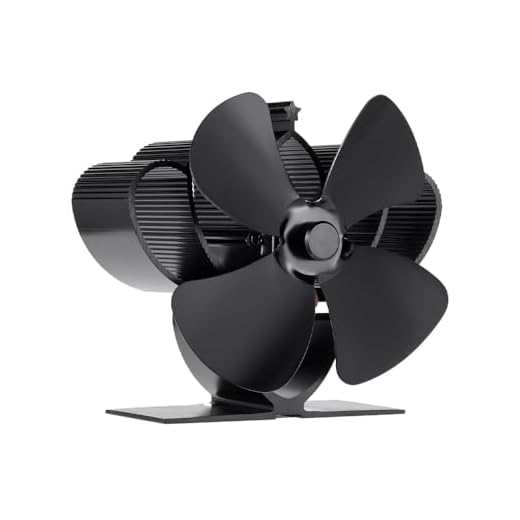 COMBIUBIU Ventilador de estufa de 4 palas Ventilador de leña/leña alimentado por calor Ventilador ecológico Circulación de calor para leña/leña/chimenea para estufas de leña