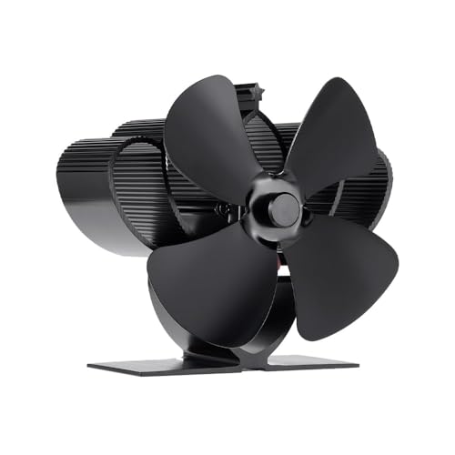 COMBIUBIU Ventilador de Estufa de 4 Palas Alimentado por Calor - Circulación Ecológica para Leña/Chimenea