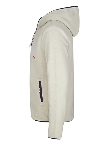 riverso RIVHenning Men's Hooded Jacket Regular Fit Hoodie Jacket Zip Fleece Jacket Sweat Jacket Hooded Fleece Jacket Blue Beige Black Green S M L XL XXL 3XL 4XL 5XL, Birch Beige, M - Image 3