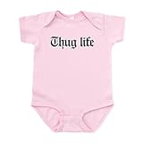 CafePress Thug Life, Gangster, Baby, G, Thug Infant Bodysuit Cute Infant Bodysuit Baby Romper Petal Pink