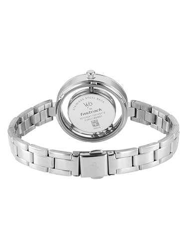 Image of Fastrack Vyb Starlet with Quartz Analog White Mother of Pearl Dial Steel Stainless Steel Strap Watch for Girls - FV60116SM01W