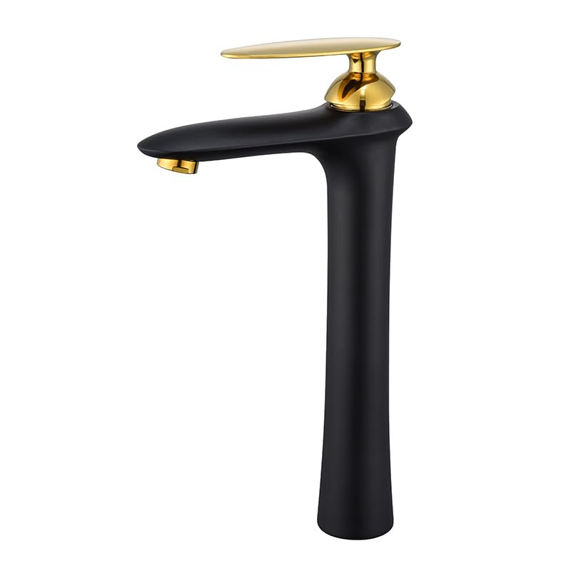 Bateria umywalkowa, Miedziana, jednootworowa, ceramiczna bateria umywalkowa | Wielokolorowa umywalka nablatowa w łazience: kran z jednym otworem(White+Chrome Basin Faucet)