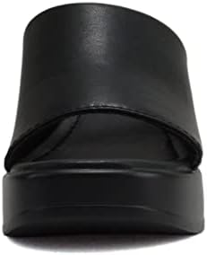Soda “TYPO” ~ Women Open Square Toe Single Band Upper High Unit Block Heel Slide In Sandal (Black PU, us_footwear_size_system, adult, women, numeric, medium, numeric_8_point_5) | Image 2