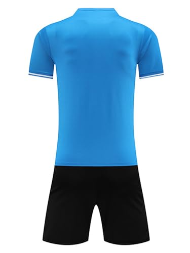 TiaoBug Kids Boys Sports Football Team Training Uniforms Short Sleeve Jersey Top with Shorts Clothes Set2