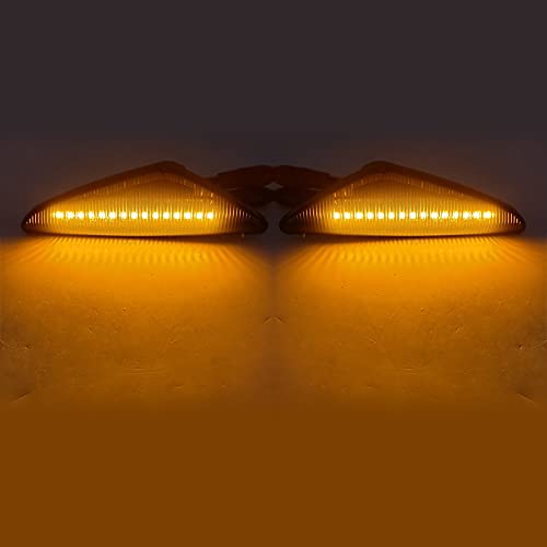 Newsmarts Front Fender Dynamic Led Side Markers Turn Signal Light Fits For Bmw F25 E70 E71 X3 E72 X5 X6,Smoked Black Lens #TOP3