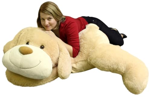 Image of Giant Sleeping Dogs Bear - 4 Feet of Pure Cuddly Joy (4 Feet, Beige)