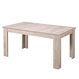 Homestyle4u 2185, Esstisch ausziehbar Holz Tisch Esszimmertisch Holztisch Küchentisch Eiche Grau 160 x 90 cm