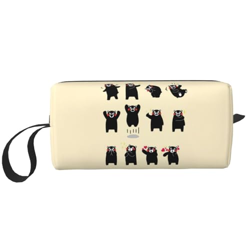 For くまモン(29) 化粧ポーチ メイクボックス 化粧品収納 コスメポーチ 洗面用具 収納ケース トラベルバッグ バニティー 手提げ 便利 大容量 出張 旅行用 自宅用 キャラクター 6*9*20cm