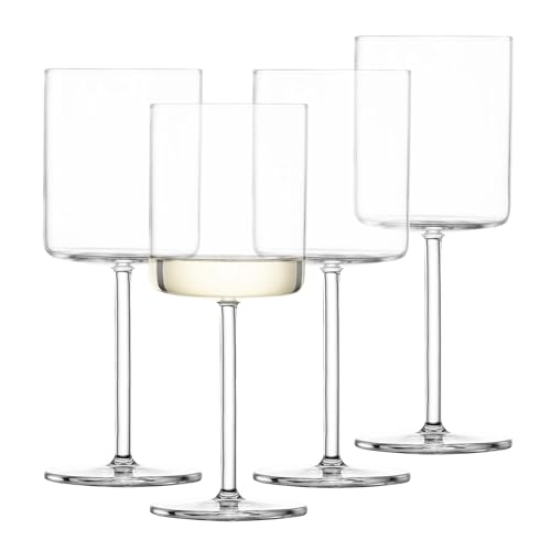 SCHOTT ZWIESEL Modo White Wine Glass (Set of 4), Straight-Lined Wine Glasses for White Wine, Dishwasher-Safe Tritan Crystal Glasses, Made in Germany (13.5 Ounce)