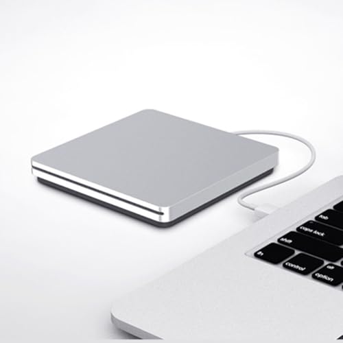Graveur DVD USB externe argenté et lecteur CD portable pour PC