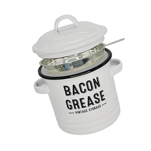 Récipient à graisse de bacon passoire cuillère bocal épices émaillé - 5