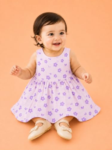 Image of Kidbea Bamboo Cotton Baby Girl Dress, Sleeveless Casual Wear Girls Frock