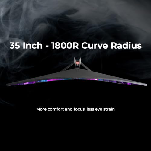Image of Deco Gear 35-Inch Curved Ultrawide Gaming Monitor | 3440 x 1440 | 120Hz | 1ms MPRT | Adaptive Sync | HDMI 2.0 x2 | DisplayPort 1.4 x2 | 99% sRGB
