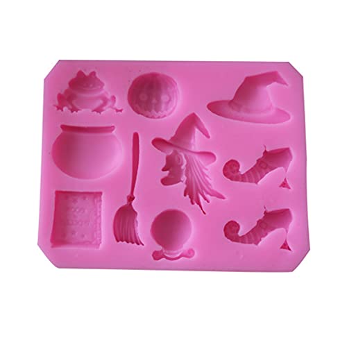 Moldes con forma de calabaza de bruja de Pascua para Halloween, festivales, fondant, pasteles, accesorios para hornear, accesorios de silicona, cuadrado grande para hornear formas