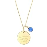 Personalised pendant with Crystal Birthstone - Sterling silver - Sapphire
